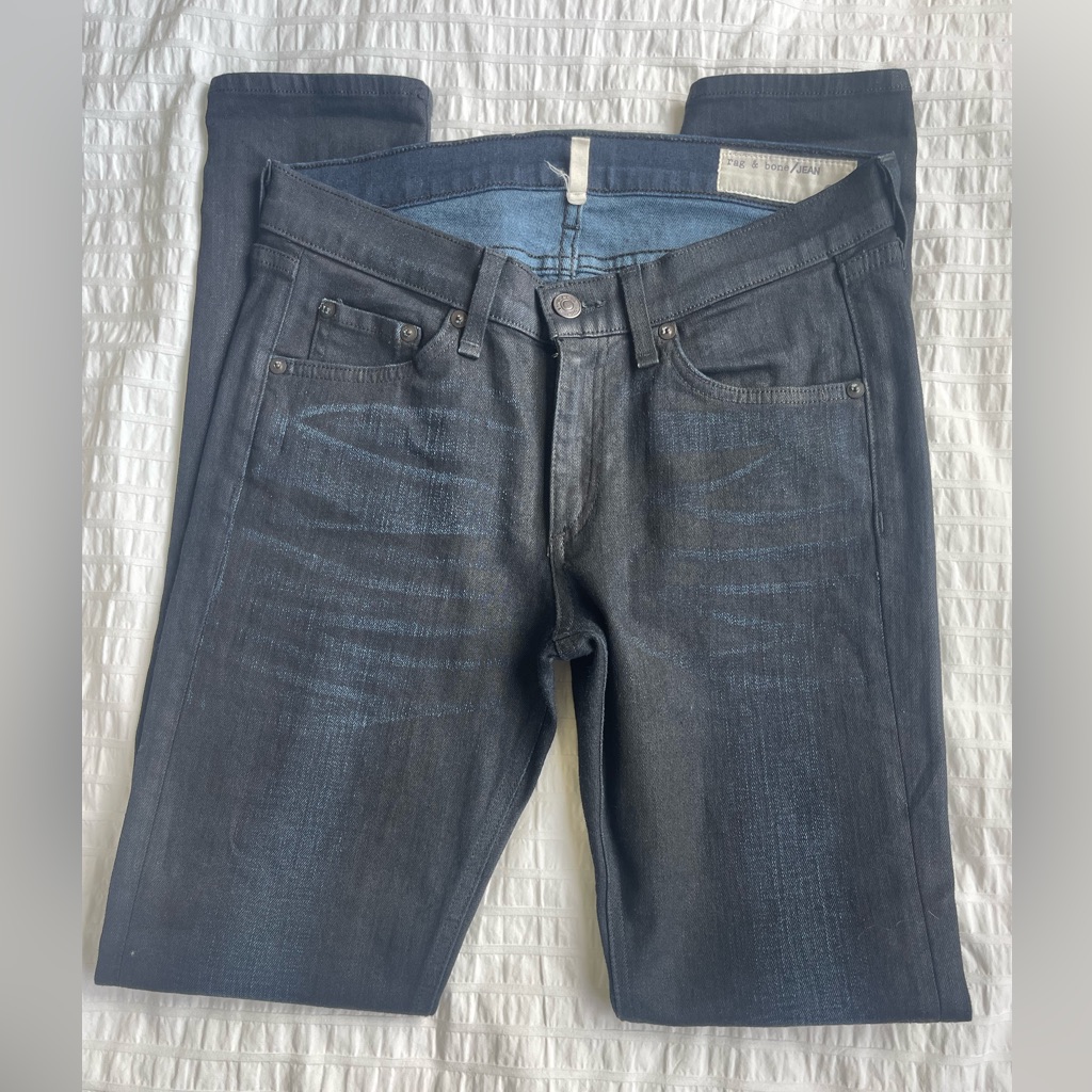Nwot Rag & Bone New York Dark Indigo Blackpool Wash Mid Rise Skinny Jeans